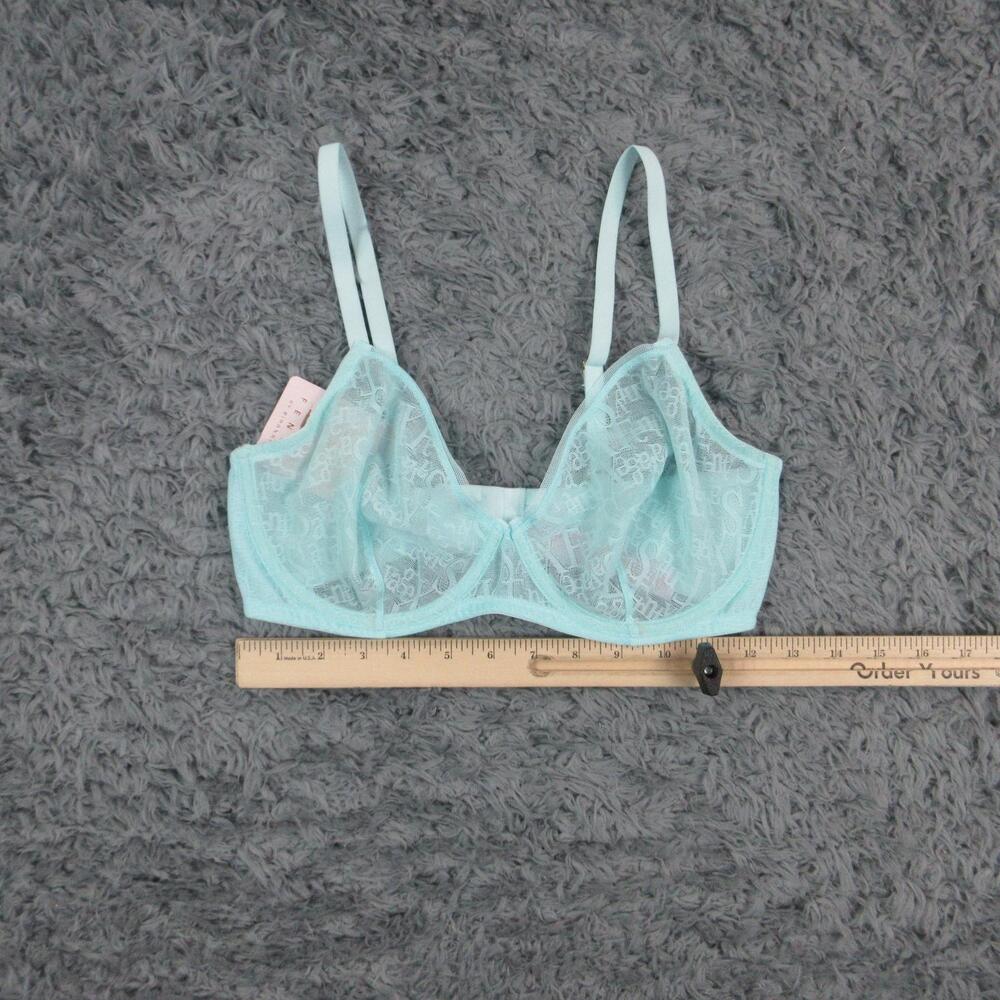 Savage Fenty Bra Womens 34DD Blue Balconette Lace Unlined Underwire NWT